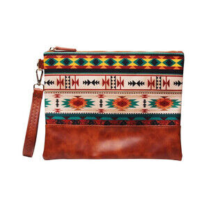 Aztec Print Clutch Wristlet